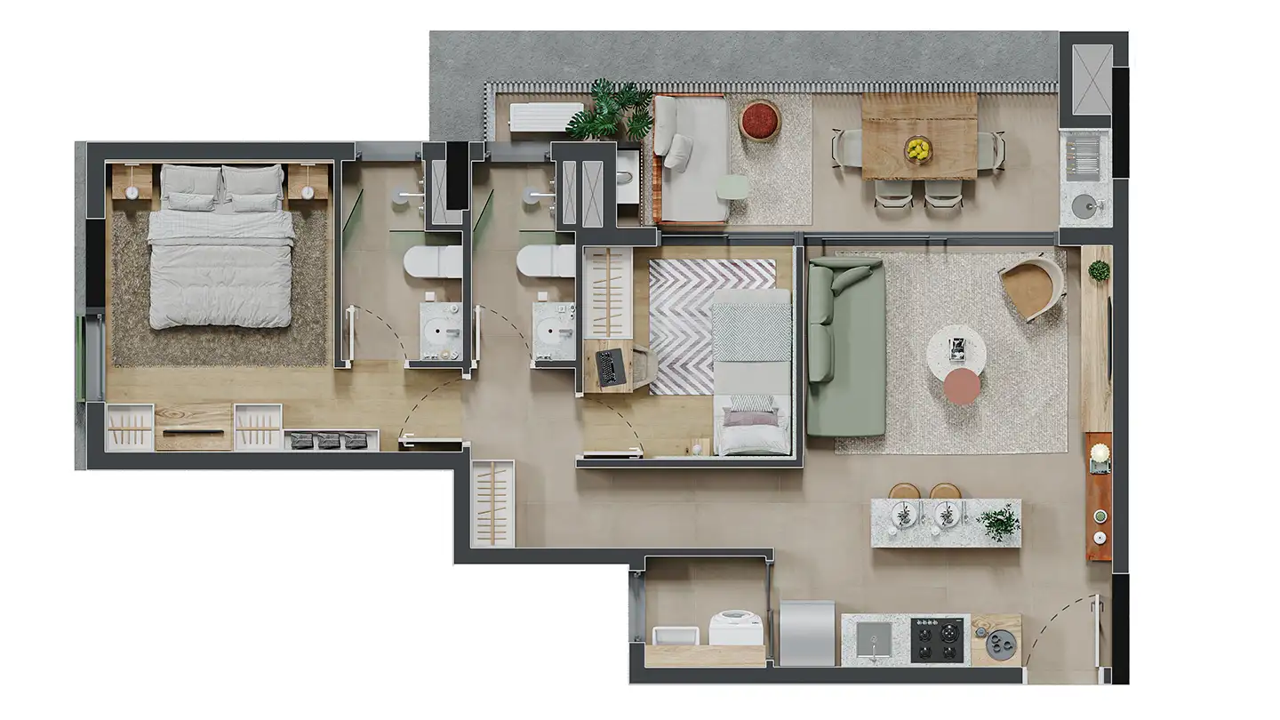 Apartamento 64m²