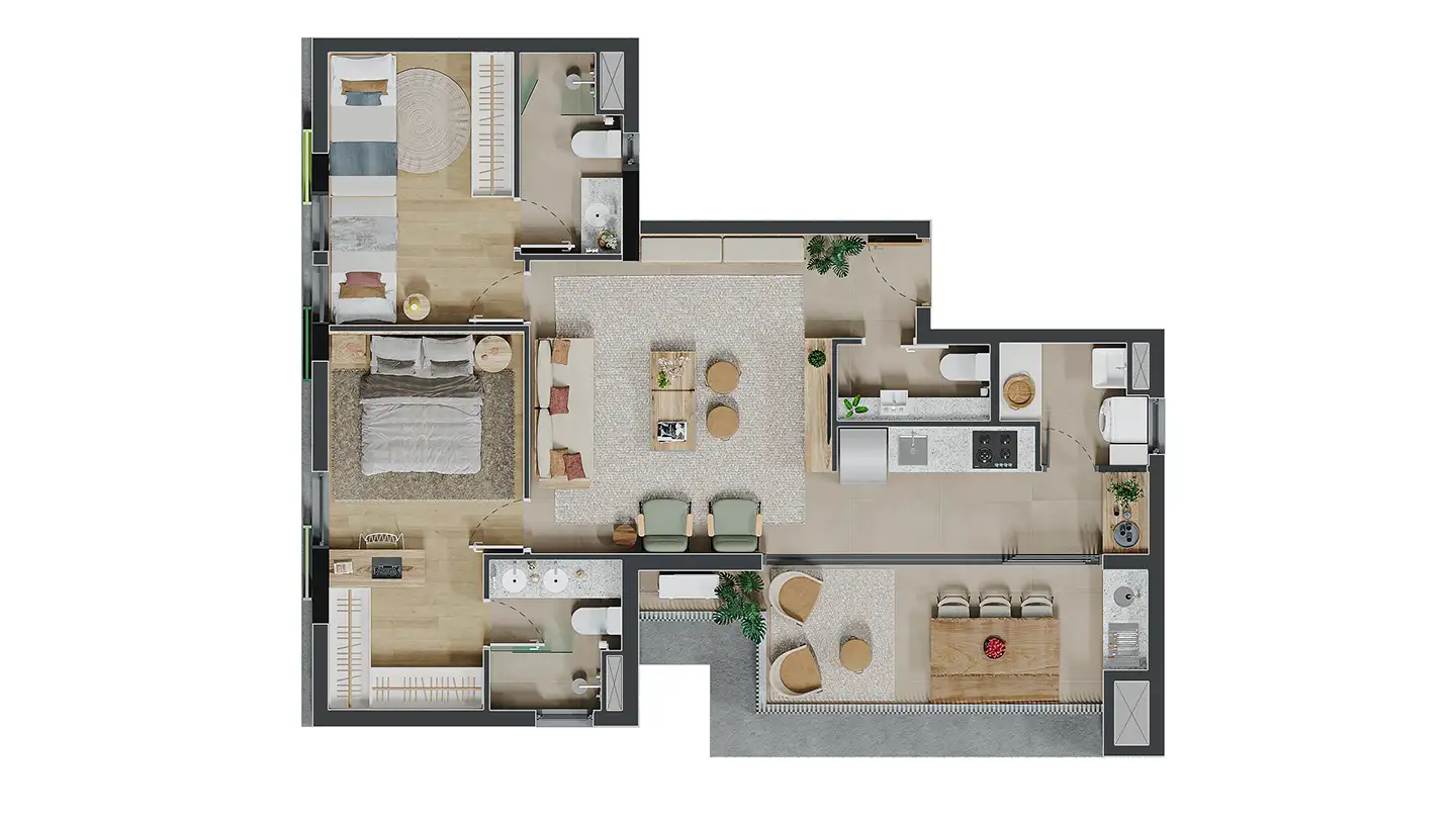 Apartamento 79m² ampliado